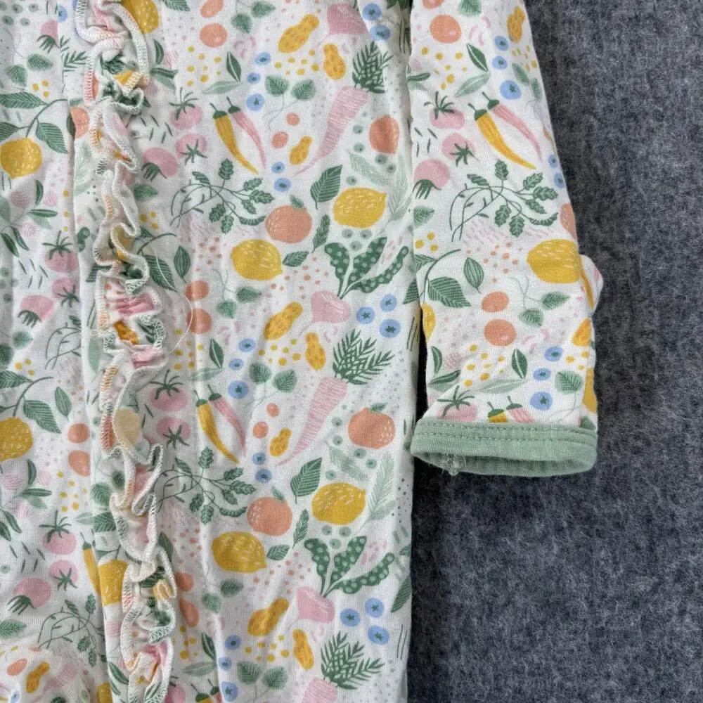 Magnetic Me 0-3M Modal Footie Sleeper Pajamas Ruffle Garden Vegetable Print